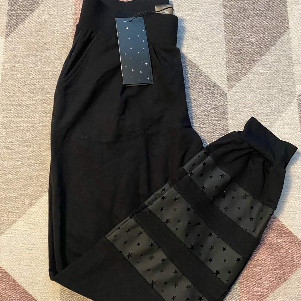 Terez Black Star Patterned Joggers